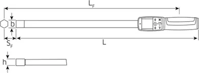 Produktbild von STAHLWILLE 714/20, Digitaler Drehmomentschlüssel, Ft-lb, In-lb, Nm, Elektronisch, 20 - 200 Nm, Schwarz, Grün, Mikro-USB
