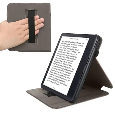 Produktbild von kwmobile Schutzhülle kompatibel mit Kobo Kobo Libra Colour / Tolino Vision Color - Hülle e-Reader mit Schlaufe Ständer - - Rosegold