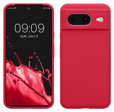 Produktbild von kwmobile Handyhülle für Google Pixel 8 Hülle, für Pixel 8 Case - Hülle Silikon - kabelloses Laden - Granatapfelrot
