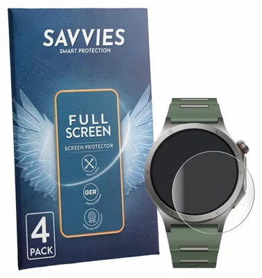Produktbild von 4x Savvies Fullscreen Schutzfolie für OnePlus Watch 4 Displayschutz Folie Fullcover Klar Transparent