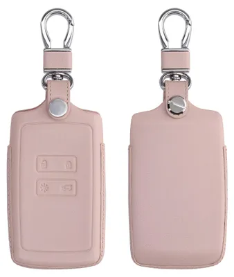 Produktbild von kwmobile Autoschlüssel Hülle kompatibel mit Renault 4-Tasten Smartkey Autoschlüssel (nur Keyless Go) - Leder Schutzhülle Schlüsselhülle Rosegold