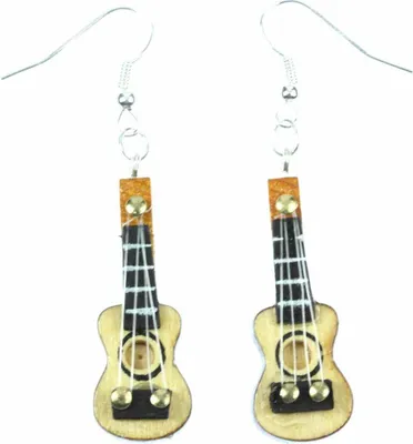 Produktbild von Gitarre Ohrringe Miniblings Hänger Gitarrenohrringe Gitarren Musik Musiker Holz