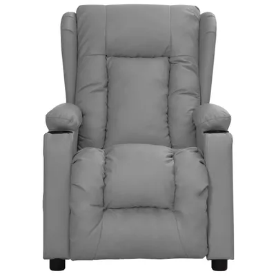 Image de vidaXL Fauteuil de massage Gris Similicuir