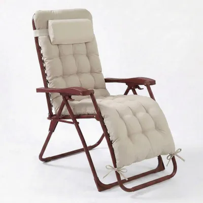 Image de CASABEL chaise pliante Zéro Gravité Terracotta avec coussin, fauteuil extérieur inclinable et confortable, Acier et toile Textilene