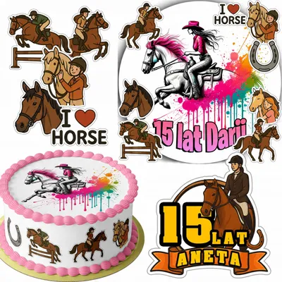 Immagine prodotto di Set Con Candeline Per Una Torta (20 Cm) + 16 Figurine – Cavaliere A Cavallo + Nome (15 Cm, 18 Cm)