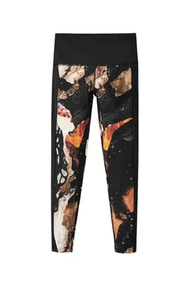Obrázek produktu pro Dámské legíny Desigual Flore Black Digital Mineral Effect Print Cropped