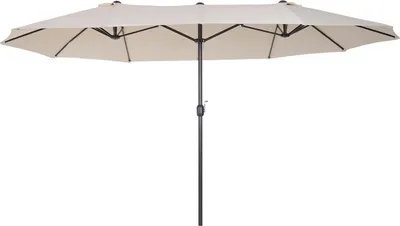 Produktbild von Sonnenschirm Gartenschirm Marktschirm Doppelsonnenschirm Terrassenschirm mit Handkurbel Beige Oval 455 x 270 x 240 cm