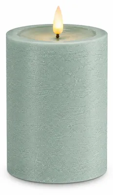 Produktbild von Deluxe Homeart Unique LED-Kerze Echtwachs Salbei Grün - 7,5 x 10 cm