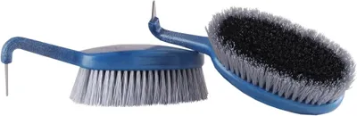 Productafbeelding van Paarden Borstel - Vachtverzorging Borstel - Paarden Verzorgen - Hoefkrabber Combinatie - 210x65 mm - Azzuro Blauw