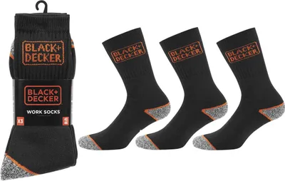 Produktbild von Black & Decker Arbeitsssocken / Socken, 12 Paar in 43-46 in Schwarz