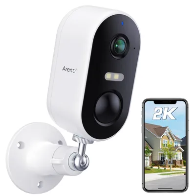 Image de Caméra de surveillance extérieure Arenti 2K/3MP, caméra IP à batterie, caméra de surveillance Wi-Fi