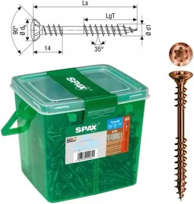 Produktbild von Spax Fassadenschraube Edelstahl A2 4,5 x 60 mm 400 Stk. Antik Henkelbox