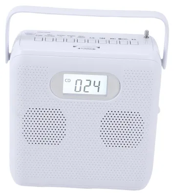 Zdjęcie produktu dla Przenośny odtwarzacz CD z Bluetooth, USB, radiem UKF i odtwarzaniem plików MP3 – urządzenie do użytku domowego i w podróży, wyposażone w uchwyt do przenoszenia