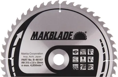 Zdjęcie produktu dla Tarcza pilarska Makita, MAKBLADE, TCT TCT - 315 x 30 mm - 48 zębów - drewno
