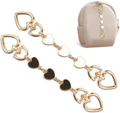Imagen del producto de Ibenzoa® Juego de 2 extensiones ajustables para collares con forma de corazón, en color y blanco con detalles dorados, de 17,3 cm de longitud, con cierre en forma de corazón de 1,5 cm de diámetro, fabricadas en aleación de metal