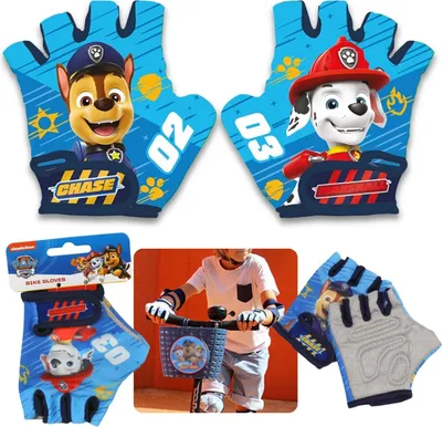 Obrázek produktu pro Dětské cyklistické rukavice Paw Patrol Chase a Marshall pro chlapce, na suchý zip