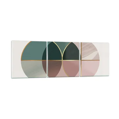 Produktbild von Bilder auf glas - 3 Teile - Abstraktion Räder Minimalismus - 90x30cm - Glasbilder - Wandbilder - Bilder - Wanddekoration aus Glas - Glas Bilder - Wandbild auf Glas - GCA90x30-4399