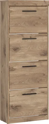 Image de Schuhkipper >GRANO< 4 Klappen, Viking Eiche Dekor - 54x149x31 (BxHxT)