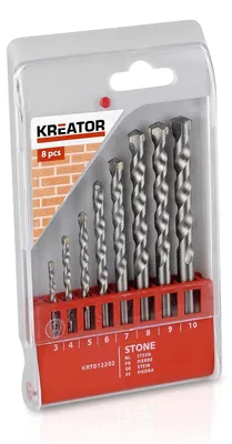 Obrázok produktu pre Kreator sada vrtákov 8-dielna Kamenný kameň rôznych veľkostí - plastová krabička