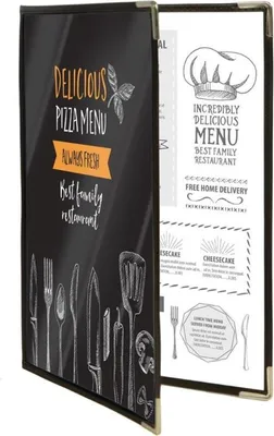 Image de Chemise pour menus Securit CRYSTAL A4 pour 4 feuilles 3 pièces
