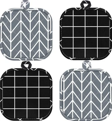 Produktbild von Topflappen aus Baumwolle, 17 x 17 cm, 4er-Set Küchenaccessoires zum Kochen und Backen