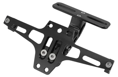 Image de Support de plaque d'immatriculation universel pour moto, en aluminium CNC, réglable, de couleur noire