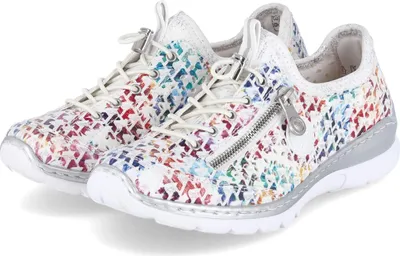 Produktbild von Rieker Damen Slip-On-Sneaker Weiß Bunt Textil Größe: 36