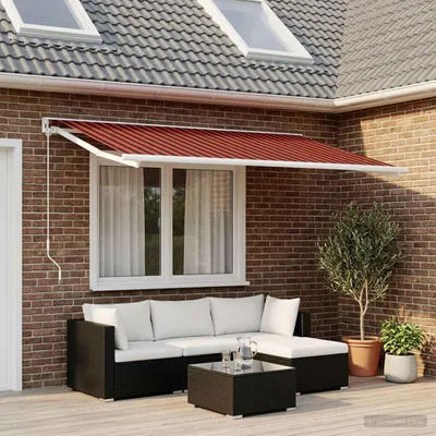 Image de vidaXL Tissu de remplacement pour store, orange et marron, 600 x 350 cm, polyester