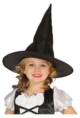 Produktbild von Klassischer schwarzer Hexenhut für Kinder