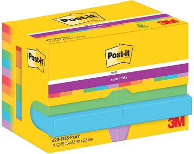 Produktbild von Post-it-MemoBlok 3m Post-It 622-12SS-Play | Box A 12 Stück | 24 Stücke