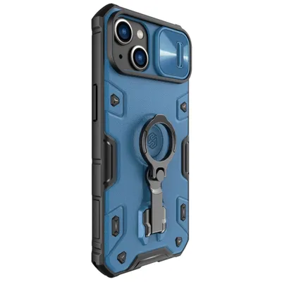 Productafbeelding van Nillkin hoesje/beschermhoesje/telefoonhoesje met ringstandaard voor iPhone 14+, blauw