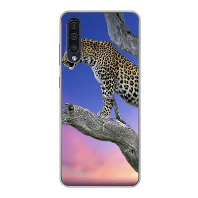 Produktbild von MuchoWow® Handyhülle Schutzhülle Hülle für Samsung Galaxy A30s Leopard - Baum - Zweig Silikon Softcase Handy Hülle - Karteninhaber