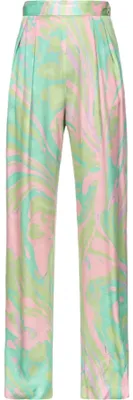 Produktbild von Pinko Penati Damen-Hose Satin Splash-Druck elegant, Sn2_Mult.grün/rosa, 34