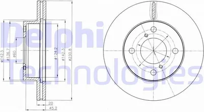 Produktbild von 2x DELPHI Bremsscheibe BG4271C für NISSAN PIXO (UA0) für SUZUKI Alto (GF) 51 4mm