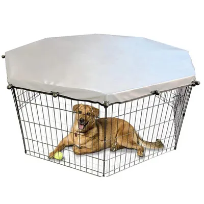 Produktbild von Hundespielgehege-Abdecknetz, für Innen- und Außenbereich, bietet Schatten und Sicherheit, passend für alle 24-Zoll 8-teiligen Haustiergehege