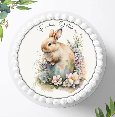 Produktbild von Für die Geburtstags Torte ein Tortenaufleger, Zuckerbild mit dem Motiv: Ostern, Essbares Foto für Torten, Fondant, Ø 20cm, 1366z
