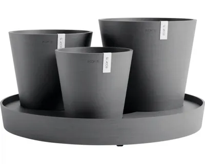 Obrázek produktu pro Květináč Ecopots Dubai plastový Ø 56,5 x 30,7 cm šedý