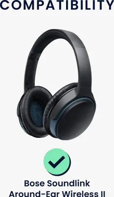 Produktbild von kwmobile 2x Ohrpolster kompatibel mit Bose Soundlink Around-Ear Wireless II Polster - Kopfhörer Polster aus Kunstleder für Over Ear Headphones
