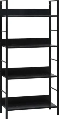 Immagine prodotto di The Living Store Libreria 4 ripiani Nero 60×27,6×124,5 cm Materiale in legno