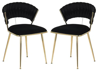 Image de Chaises de salle à manger - Chaises - Chaises en velours - Design moderne - Pieds en métal doré - Confort ergonomique