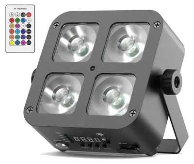 Image de LED-PAR - Projecteur pour scène - DMX - RGBWA+UV - Rechargeable - 24 W - 12 V - 1 unité - Prise EU