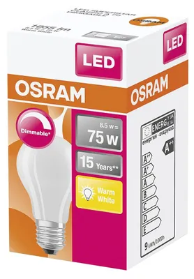 Obrázek produktu pro OSRAM LED žárovka E27 8,5W matná stmívaná