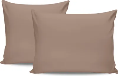 Produktbild von L'Essentiel Linge de Maison, Tonne Brune - Beige, Kissenbezug-Set (2 Stück), 100 % BAUMWOLLE RANFORCE, Beige,  50 x 70 cm