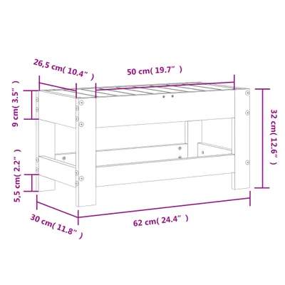 Immagine prodotto di Sgabello da giardino 62x30x32 cm in legno di pino impregnato