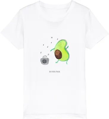 Produktbild von Mr. & Mrs. Panda Kleinkinder T-Shirt Avocado Tanzen 3-4 Jahre (98/104) - Weiß - Geschenk, Party, Kinder, für, Jungen, Teenager, Musik, Singen, Fröhlich, Kindershirt