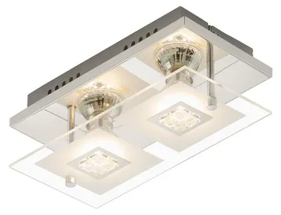 Produktbild von Briloner LED Wand- & Deckenleuchte TELL mit Glas Chrom glänzend 2flg rechteckig