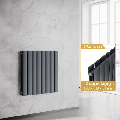 Obrázek produktu pro SONNI Horizontální deskový radiátor Dvouvrstvý antracit 630×619mm