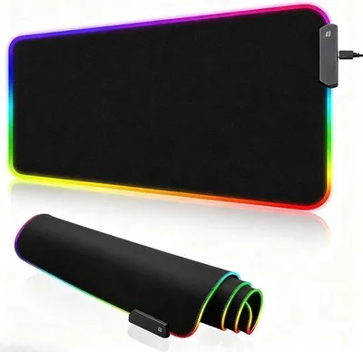 Produktbild von RGB-Tastaturenmatte mit LED-Hintergrundbeleuchtung und Rutschhemmboden für Computer und Notebooks - 11 Helligkeitsmodi - 800 x 300 mm