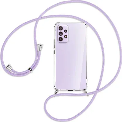 Produktbild von Handykette Backcover-Schutzhülle mit Band (Metall silberfarben) für Samsung Galaxy A53 5G - violett