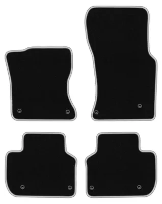 Produktbild von Fußmatten Automatten Velours Schwarz/Silber für Jaguar XF X260 2016- Set 4-tlg